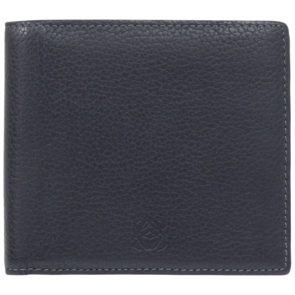 LOEWE Anagram 261307 Leather Navy Bifold Wallet 0398LOEWE - Picture 1 of 9